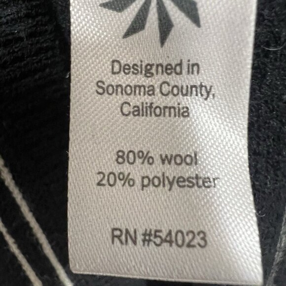 Athleta Sweater Dress Womens Medium Below Knee Striped Long Sleeve Black White - Picture 9 of 11